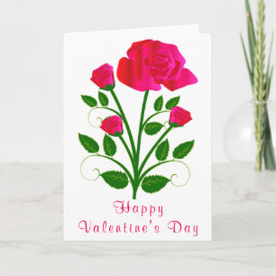 Pink Rose Romantic Valentine's Day Card