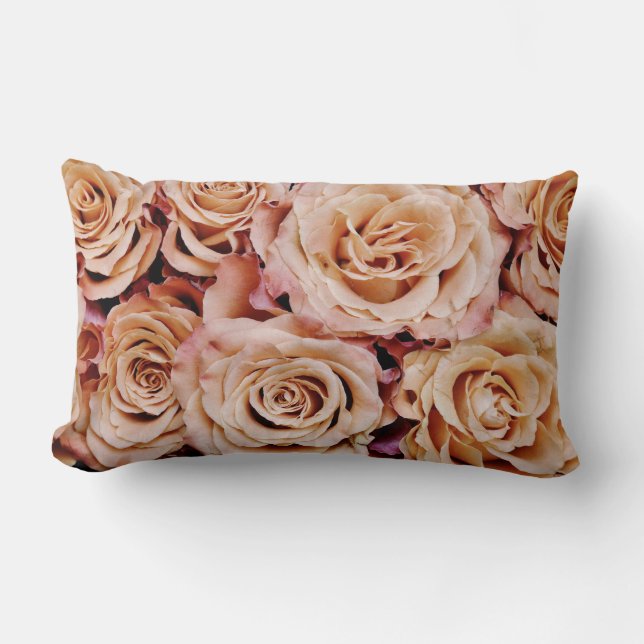 Pink Rose Roses Throw Pillow (Front)