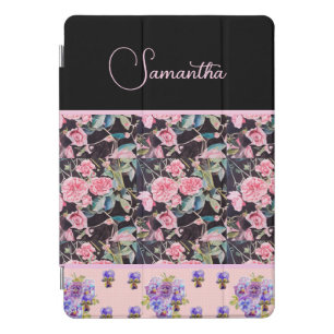 Pink Rose Roses Watercolor Vintage Customizable iPad Pro Cover