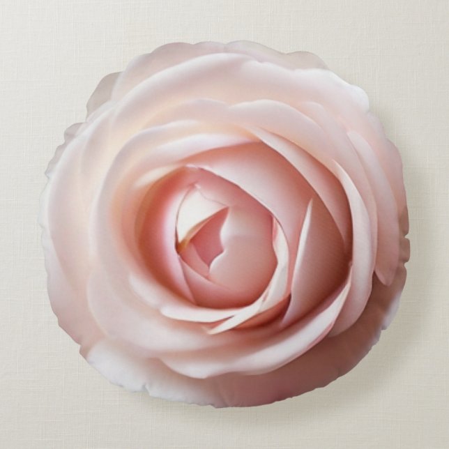 Pink Rose Round Pillow (Front)