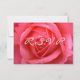 Pink Rose RSVP Personalized Rose Cards