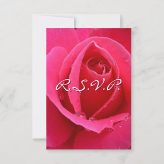 Pink Rose RSVP Personalized Rose Cards