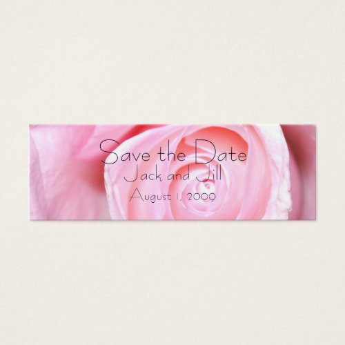 Pink Rose, Save the Date Business Cards