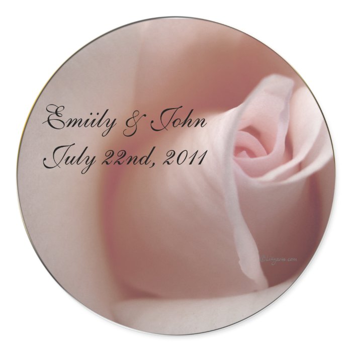 Pink Rose Save the Date Wedding Invitations Seals Stickers