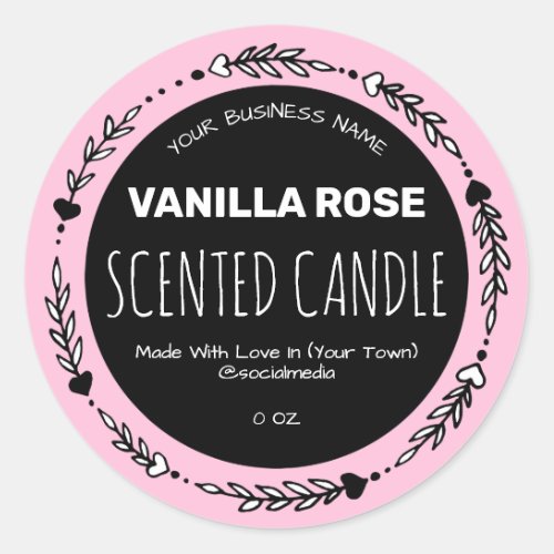 Pink Rose Scented Product Labels