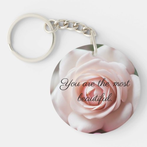 Pink Rose Selfesteem Booster Acrylic Keychain