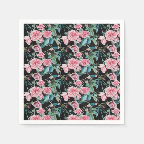 Pink Rose Shabby Chic floral Serviette Napkins