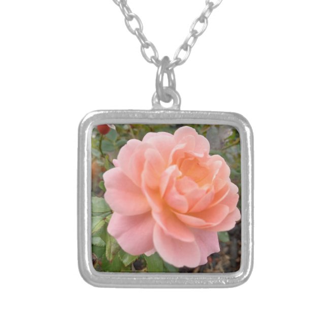 Pink Rose Silver Necklace (Front)