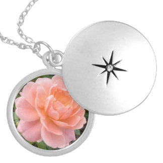 Pink Rose Silver Necklace