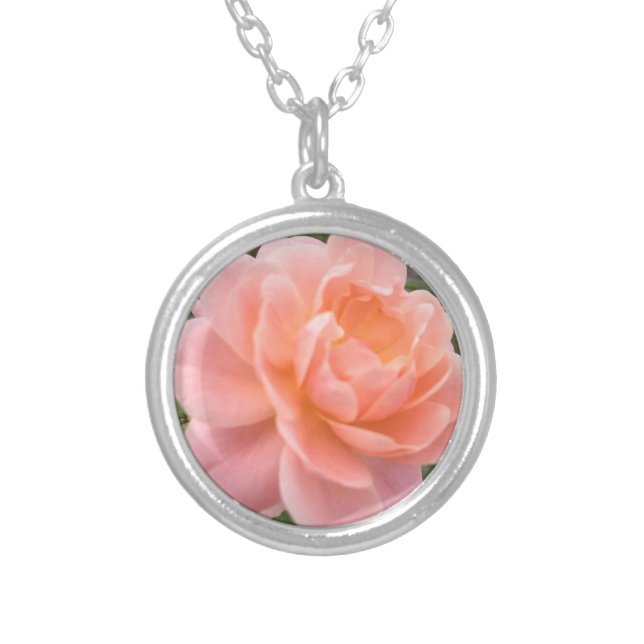 Pink Rose Silver Necklace (Front)