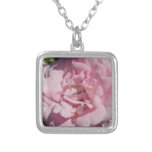 Pink Rose Silver Plated Necklace