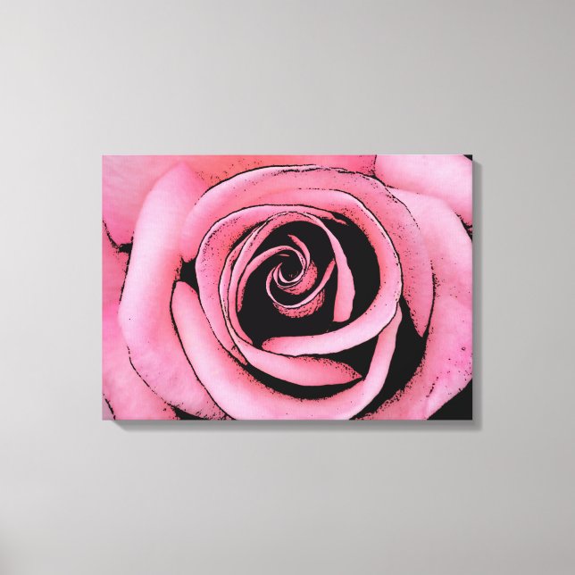 Pink Rose sketch design Canvas Print (Front)