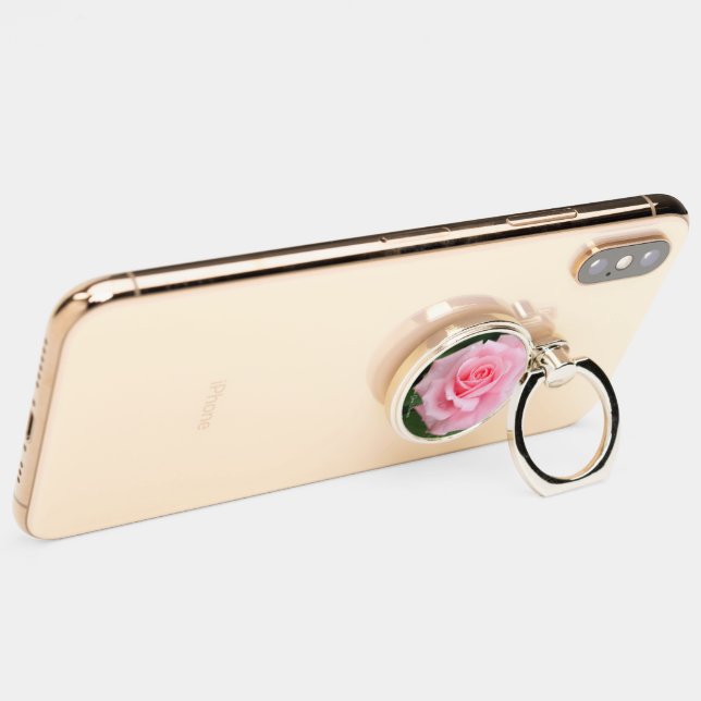 Pink Rose:Smartphone Ring Holder (On Phone)