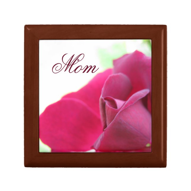 Pink Rose Soft Focus Photo Mother's Day Keepsake Box (Front)