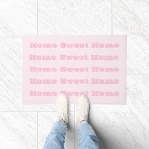 Pink Rose Soft Pale White Pastel Solid Color Doormat