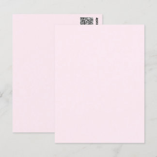 Pink Rose Soft Pale White Pastel Solid Color Postcard