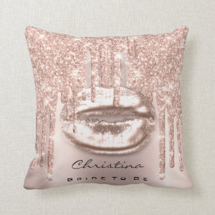 Pink Rose Spark Pastel Mermaid Unicorn Kiss Bride Throw Pillow