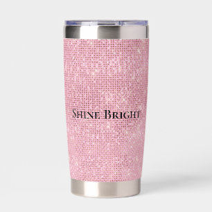 Pink Rose Sparkle Glam Insulated Tumbler