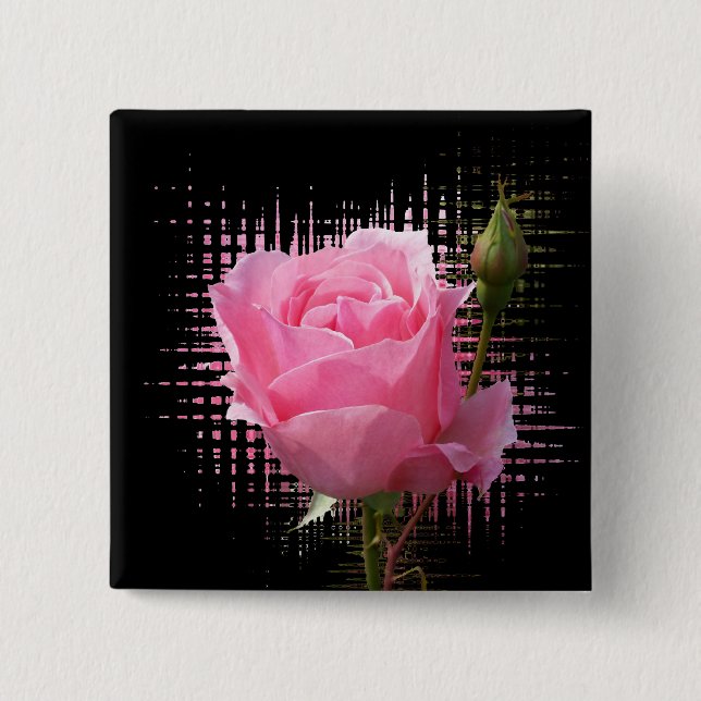 pink rose splash button (Front)