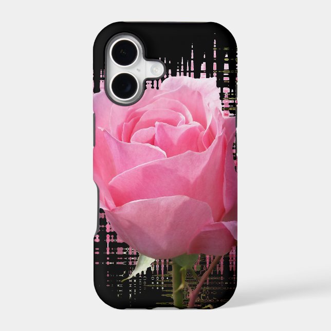 pink rose splash iphone case (Back)
