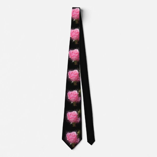 pink rose splash neck tie (Front)