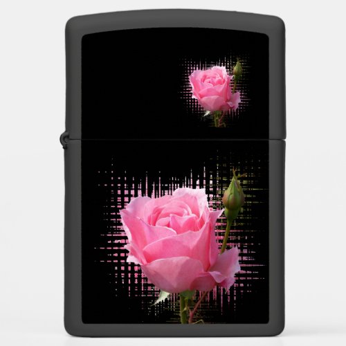 pink rose splash zippo lighter