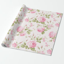Pink Rose Spray Gift Wrap