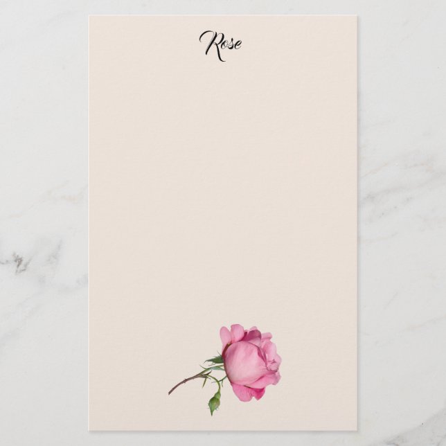 Pink Rose Stationery (Front)