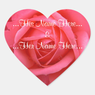 Pink Rose Stickers Romantic Rose Wedding Stickers
