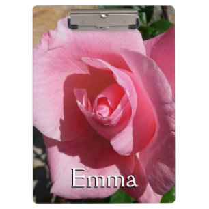Pink Rose Sunny Garden Floral Clipboard