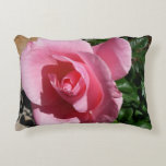 Pink Rose Sunny Garden Floral Decorative Pillow