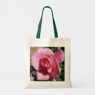 Pink Rose Sunny Garden Floral Tote Bag