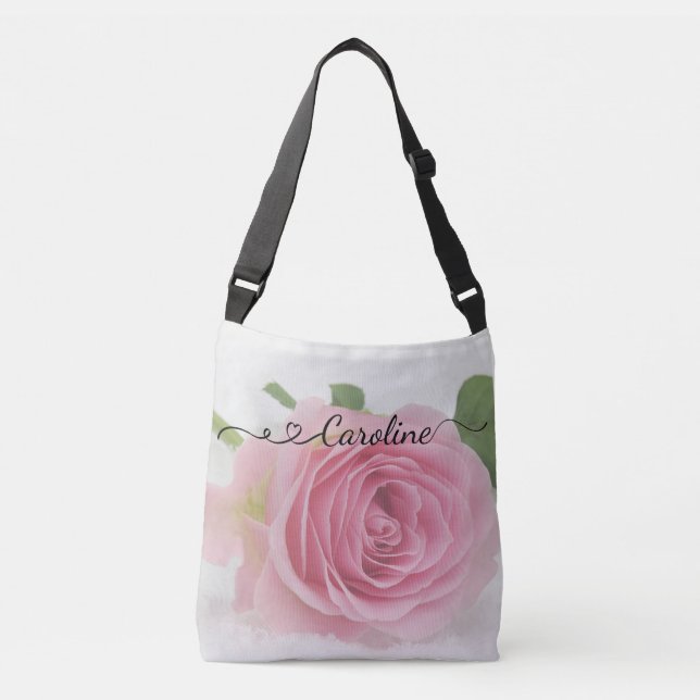 Pink Rose & Swirls Tote Bag (Front)
