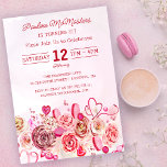 Pink Rose Swirly Heart Valentine's 21st Birthday Invitation<br><div class="desc">Girly girls of all ages will love this feminine design. Pretty pink watercolor roses and whimsical swirly hearts create the perfect 21st birthday invitation for a February or Valentine's Day birthday. The softest pink watercolor wash frames the text and graphics perfectly. The back is as pretty as the front. A...</div>