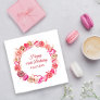 Pink Rose Swirly Heart Valentine's 90th Birthday Napkins