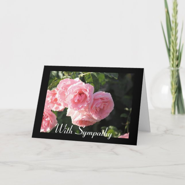 Pink Rose Sympathy Card (Front)