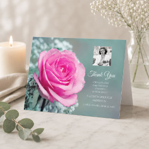 Pink Rose Sympathy Thank You Card