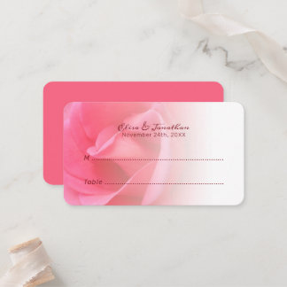 Pink Rose Table Escort Place Card