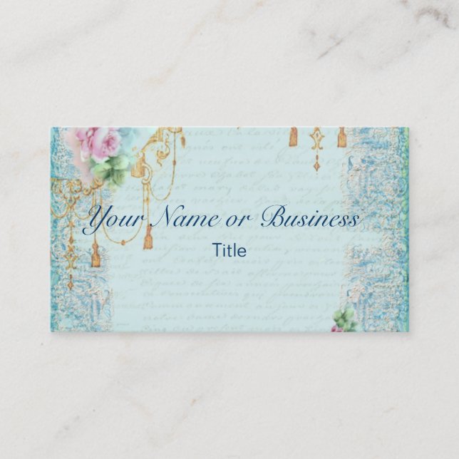 Pink Rose & Tassels Business Card (Front)