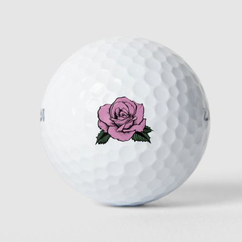 pink rose tattoo golf balls