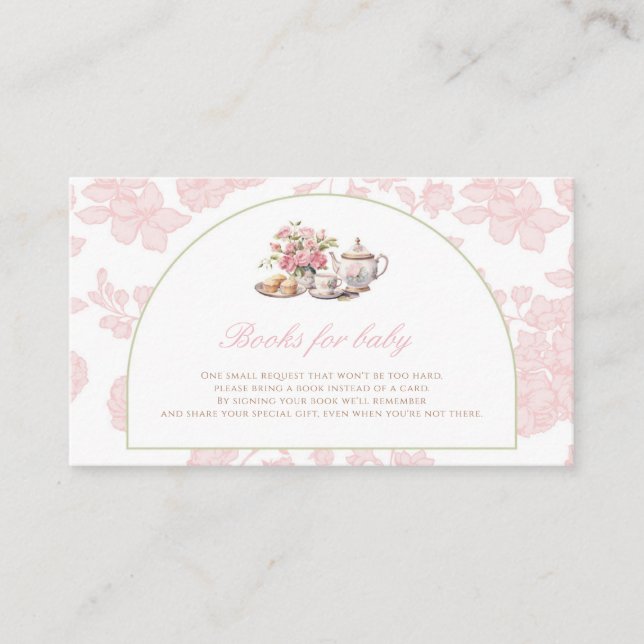 Pink Rose Tea Party Books for Baby Insert (Front)