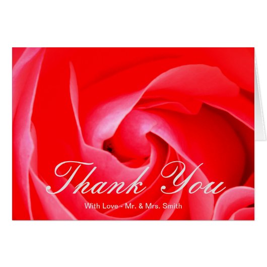Pink Rose Thank You Cards (Front Horizontal)