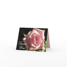 Pink Rose Thank You Notecard