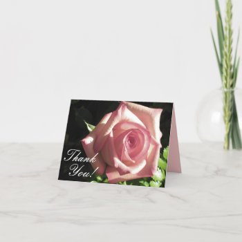 Pink Rose Thank You Notecard by ggbythebay at Zazzle