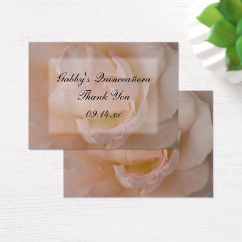 Pink Rose Thank You Quinceaera Favor Tags