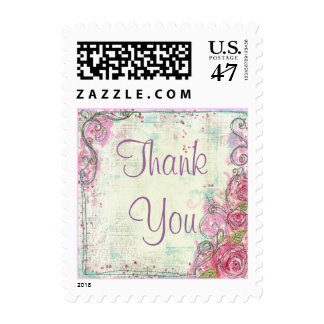 Pink Rose Thank You Stamp (Small)