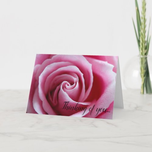 Pink Rose Thinking of You Card