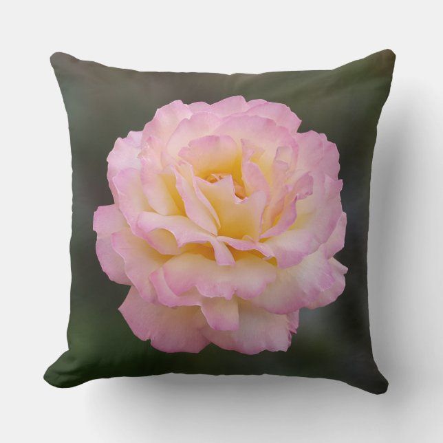 pink rose throw pillow (Front)