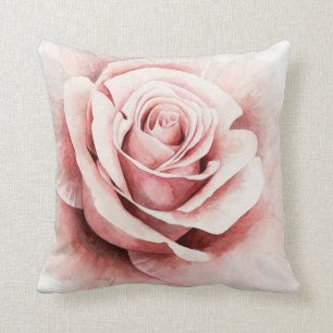 Pink Rose Throw Pillow