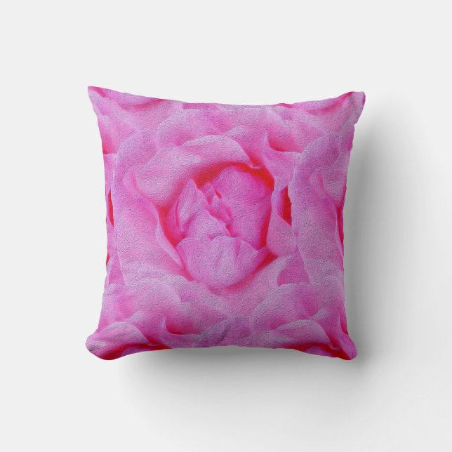 pink rose throw pillow (Front)